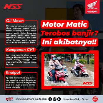 Gimana Akibatnya Kalau Motor Matic Menerobos Genangan Banjir 