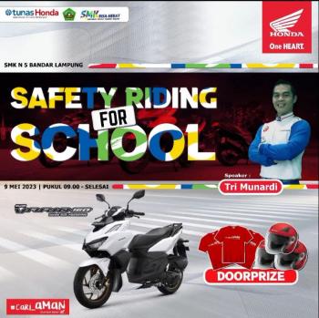 Tunas Honda dan Jaringannya NSS Kedaton Sukses Menggelar Safety Riding For School di SMKN 5 Bandar Lampung