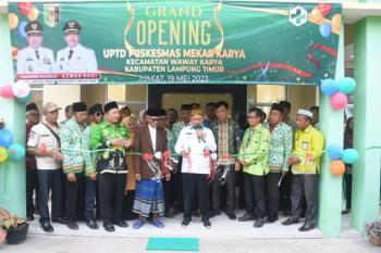 Bupati Lampung Timur Resmikan UPTD Puskesmas Mekar Karya