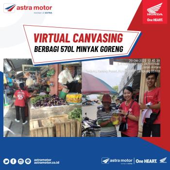 Astra Motor Imam Bonjol Mengadakan Virtual Canvasing Honda Berbagi 570L Minyak Goreng 