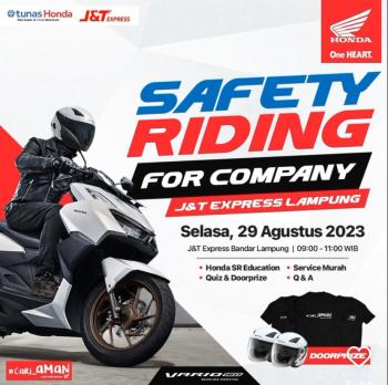 Tunas Honda dan Jaringannya NSS Kedaton Sukses Menggelar Safety Riding For Company di J&T Express Lampung