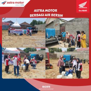 Alami Kemarau, Astra Motor Imam Bonjol Berbagi Air Bersih di Wilayah Gunung Terang 