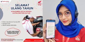 Tunjukkan Promo Service Hari Ulang Tahunmu ke Astra Motor Natar, Dapatkan Diskon Service 