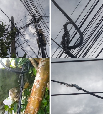 Kabel Telanjang dan Berserakan di Halaman Rumah Warga Bikin Takut Saat Musim Hujan