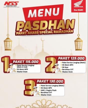 Menu Pasdhan dari AHASS NSS Kedaton