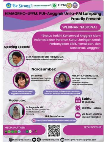 Webinar Nasional Himagrho FP Ulas Konservasi Anggrek Alam dan Kultur Jaringan 