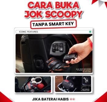 Cara Buka Bagasi Honda Scoopy Saat Baterai Remote Habis 