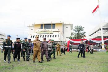 Gubernur Arinal Sampaikan 8 Hal Penting Terkait Persiapan Pemilu 2024 dan Siaga Bencana di Provinsi Lampung Dalam Acara Apel TNI - Polri 