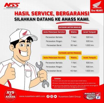 Mau Service Bergaransi? Di AHASS NSS Kedaton Aja