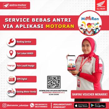 Service Motor Bebas Antri Lewat Booking Online Service di MotoRan 