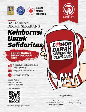 Ayo Daftar! Kolaborasi Donor Darah Serentak Asosiasi Alumni Jesuit Indonesia 