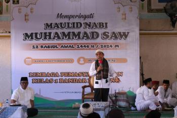 Lapas Kelas 1 Bandar Lampung Gelar Tausiyah Dalam Rangka Peringatan Maulid Nabi Muhammad SAW 